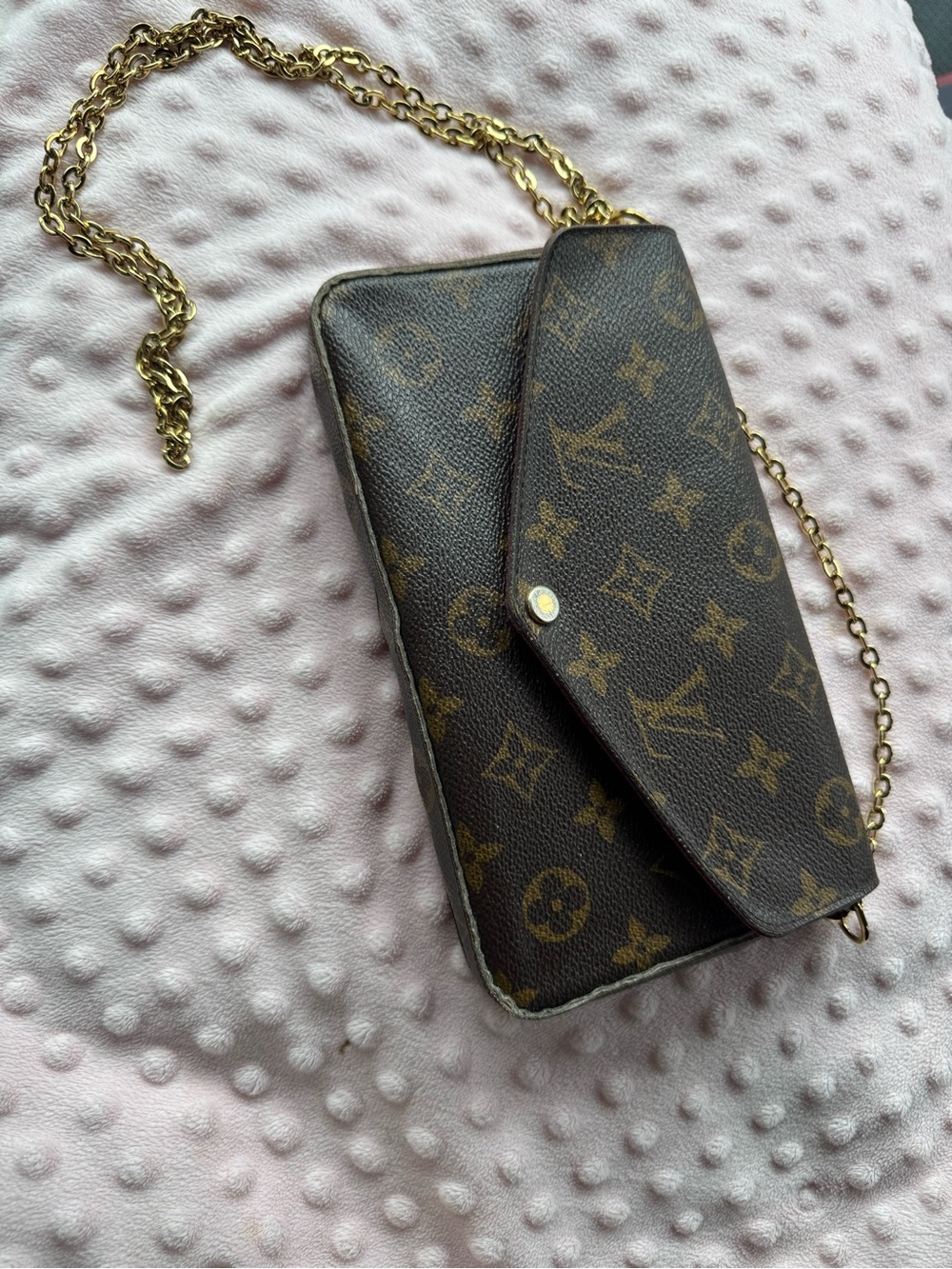 Louis Vuitton Brown Monogram Chain Wallet